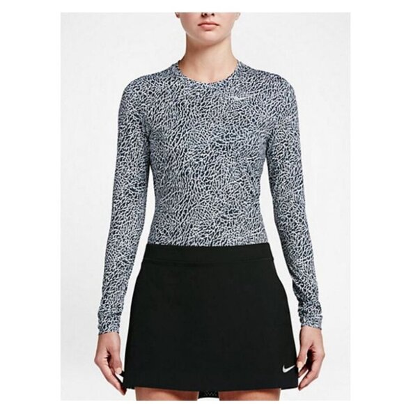 Nike Golf Women's Medium Black Printed Stretch Golf Running Sport Athletic Top - Picture 1 of 5